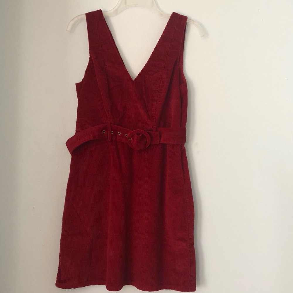 Small AE Corduroy Belted Mini Dress